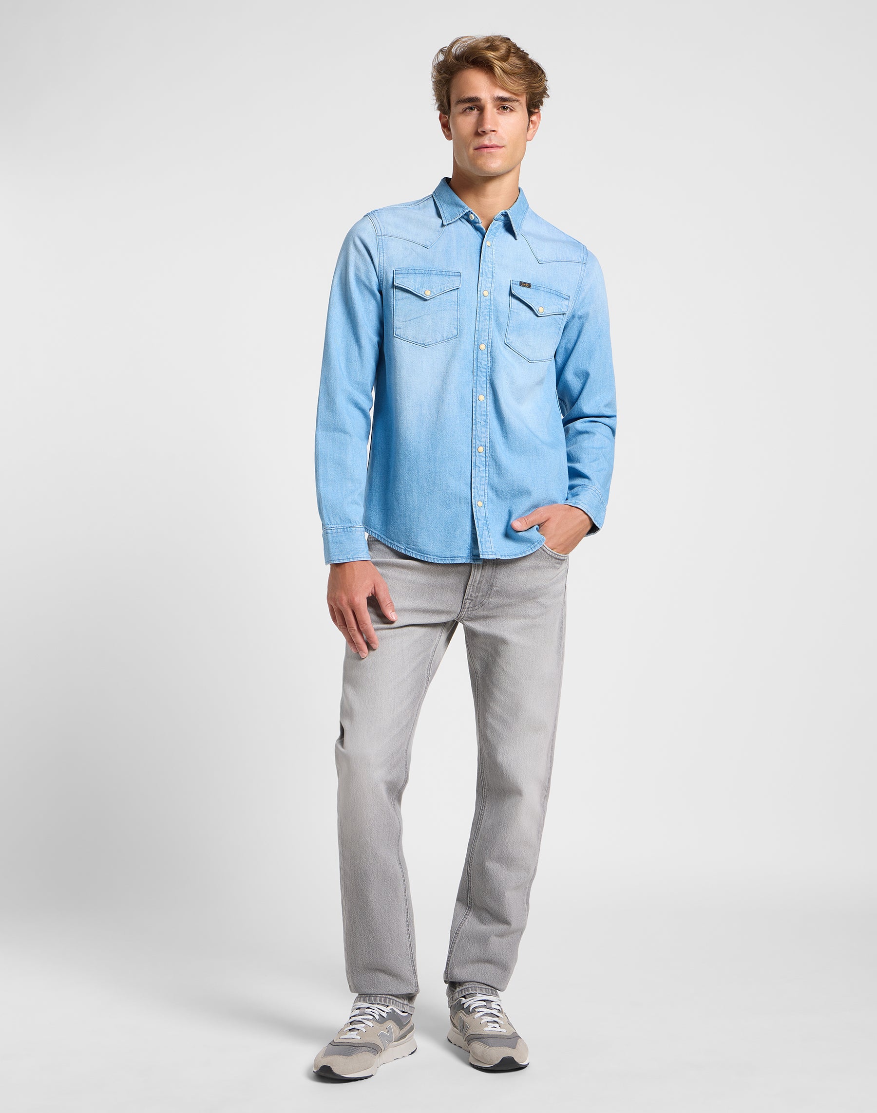 Regular Western denimskjorte - Starlight Wash